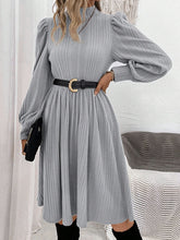 Load image into Gallery viewer, Textured Turtleneck Long Sleeve Dress