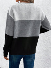 Load image into Gallery viewer, Color Block Boat Neck Sweater