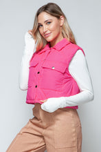 Load image into Gallery viewer, Snobbish Snap Down Quilted Crop Vest