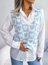 Load image into Gallery viewer, Heart V-Neck Sweater Vest