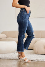 Load image into Gallery viewer, RFM Full Size Tummy Control Distressed High Waist Raw Hem Jeans