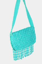 Load image into Gallery viewer, Fame Beaded Fringe Rectangle Shoulder Bag