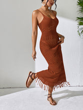 Load image into Gallery viewer, Openwork Scoop Neck Cover-Up Dress