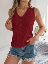 Load image into Gallery viewer, Openwork V-Neck Knit Vest