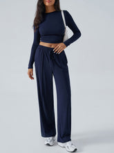 Load image into Gallery viewer, Devine Round Neck Long Sleeve Top and Pants Set