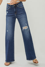 Load image into Gallery viewer, RISEN Full Size High Rise Distressed Wide Leg Jeans