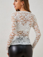 Load image into Gallery viewer, V-Neck Long Sleeve Lace Top