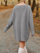 Load image into Gallery viewer, V-Neck Dropped Shoulder Sweater Dress