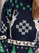 Load image into Gallery viewer, Christmas Element Round Neck Long Sleeve Sweater