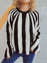 Load image into Gallery viewer, Contrast Stripes Button Down Long Sleeve Cardigan