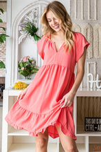 Load image into Gallery viewer, Reborn J Ruffled Notched Cap Sleeve Dress