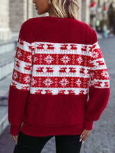 Load image into Gallery viewer, Christmas Element Round Neck Long Sleeve Sweatshirt