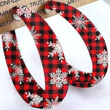 Load image into Gallery viewer, Plaid PU Leather Hoop Earrings