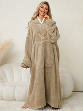 Load image into Gallery viewer, Pocketed Contrast Long Sleeve Hooded Lounge Dress