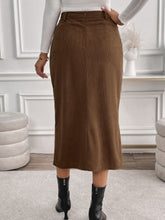 Load image into Gallery viewer, Perfee Slit Midi Skirt with Pockets