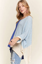 Load image into Gallery viewer, ADORA Side Slit Color Block Long Sleeve Sweater