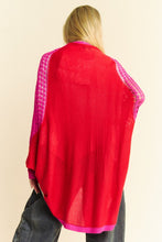 Load image into Gallery viewer, Davi &amp; Dani Openwork Contrast Open Front Cardigan