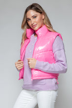 Load image into Gallery viewer, Snobbish Zip Up Turtleneck Shiny Quilted Vest