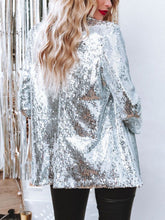 Load image into Gallery viewer, Sequin Lapel Collar Long Sleeve Blazer