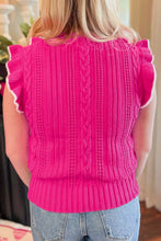 Load image into Gallery viewer, Ruffled Cable-Knit Sweater Vest