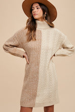 Load image into Gallery viewer, Annie Wear Color Block Turtleneck Sweater Dress