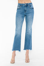 Load image into Gallery viewer, bytos Raw Hem Distressed Mid Rise Crop Jeans