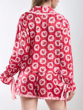 Load image into Gallery viewer, Valentine’s Day Frill Strawberry Print Flounce Sleeve Top and Shorts Lounge Set