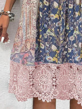 Load image into Gallery viewer, Full Size Lace Detail Printed Three-Quarter Sleeve Dress