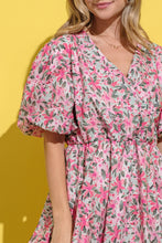 Load image into Gallery viewer, And The Why Full Size Floral Surplice Puff Sleeve Dress