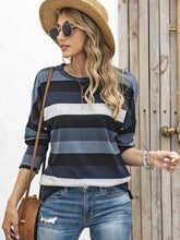 Load image into Gallery viewer, Full Size Striped Round Neck Long Sleeve T-Shirt Plus Size