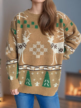 Load image into Gallery viewer, Christmas Element Round Neck Long Sleeve Sweater