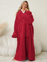 Load image into Gallery viewer, Pocketed Contrast Long Sleeve Hooded Lounge Dress