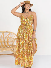 Load image into Gallery viewer, Plus Size Printed V-Neck Maxi Cami Dress