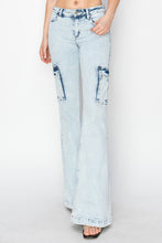 Load image into Gallery viewer, RISEN Full Size High Rise Cargo Flare Jeans