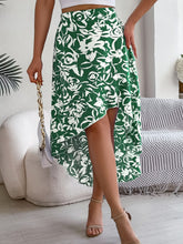 Load image into Gallery viewer, High-Low Printed High Waist Skirt