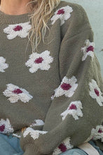 Load image into Gallery viewer, POL Daisy Pattern Drop Shoulder Sweater