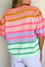 Load image into Gallery viewer, Striped Round Neck Half Sleeve Sweater