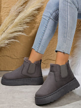 Load image into Gallery viewer, Suede Round Toe Platform Boots