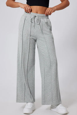 Drawstring Wide Leg Active Pants