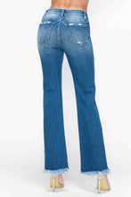 Load image into Gallery viewer, bytos Full Size Raw Hem Distressed Mid Rise Straight Jeans