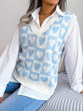 Load image into Gallery viewer, Heart V-Neck Sweater Vest