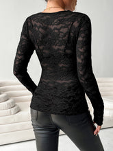 Load image into Gallery viewer, V-Neck Long Sleeve Lace Top