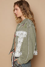 Load image into Gallery viewer, POL Crochet Patch Embroidered Button Up Jacket