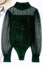 Load image into Gallery viewer, Smocked Mock Neck Long Sleeve Bodysuit