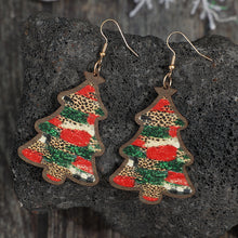 Load image into Gallery viewer, Christmas Tree PU Leather Earrings