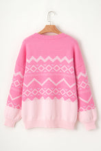 Load image into Gallery viewer, Geometric Drop Shoulder Long Sleeve Sweater