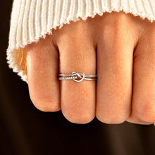 Load image into Gallery viewer, 925 Sterling Silver Double-Layered Knot Ring