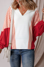 Load image into Gallery viewer, Striped Johnny Collar Long Sleeve Sweatshirt