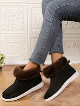 Load image into Gallery viewer, Faux Fur Suede Round Toe Sneakers