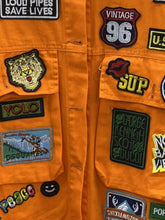 Load image into Gallery viewer, Embroidered Patch Button Up Long Sleeve Denim Jacket